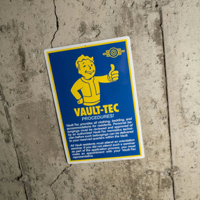 Fallout - Procedures Metal Sign - Trick or Treat Studios