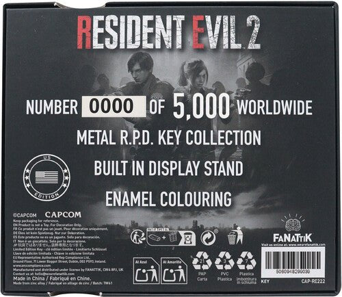 Resident Evil 2 - R.P.D. Card Suit Key Set (U.S. Variant) - Fanattik