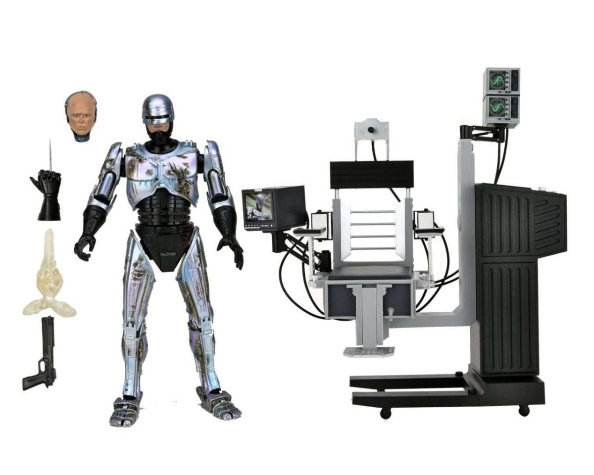 NECA RoboCop: Ultimate Battle Damaged RoboCop W/Chair 7” Scale Action Figure