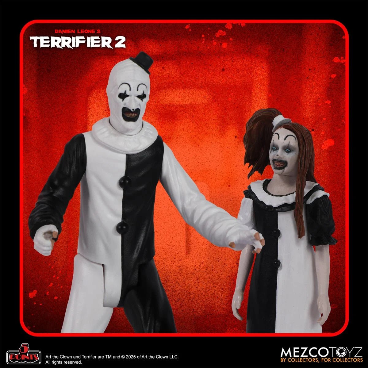 Terrifier 2: Art The Clown & Little Pale Girl 5 Points Figure Set - Mezco Toyz