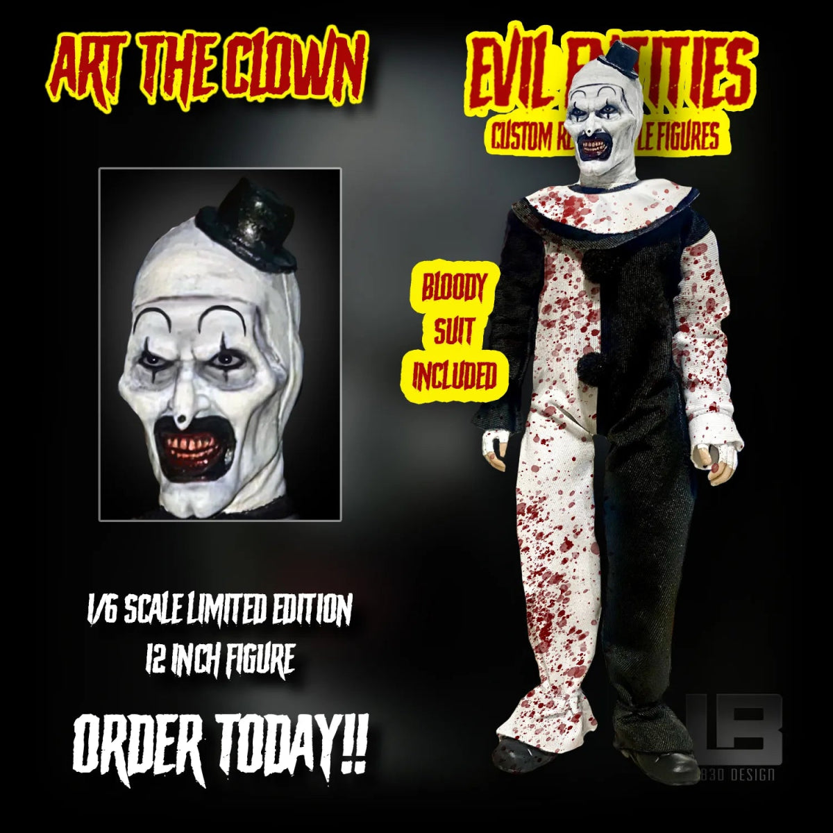 Terrifier: Art the Clown - 12" Evil Entities - LB3D Design