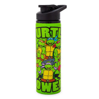 TMNT - Turtle Power 25oz Stainless Steel Water Bottle - Silver Buffalo