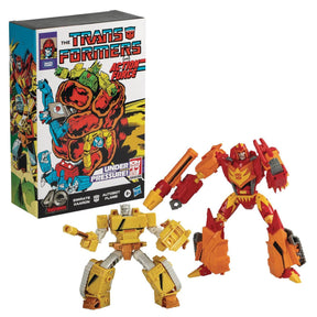 Transformers Generations: Emirate Xaaron and Autobot Flame 2 Pack - 40th Anniversary Comic Edition Figures - Hasbro
