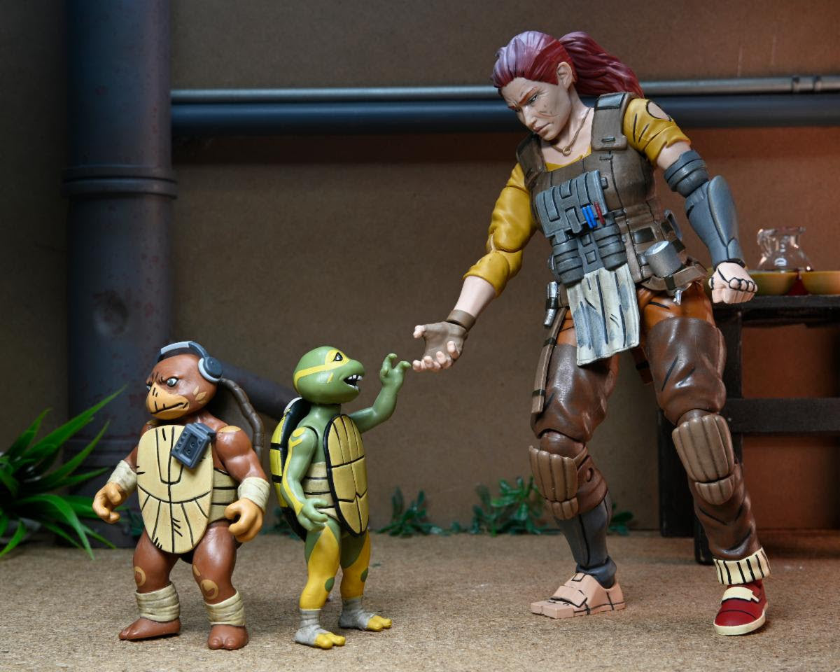 TMNT The Last Ronin (The Lost Years): Grammy April with Baby Yi & Moja - 7" Scale Figures