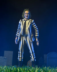 Beetlejuice (1988): Black and White Striped Suit Beetlejuice - 7" Scale Figure